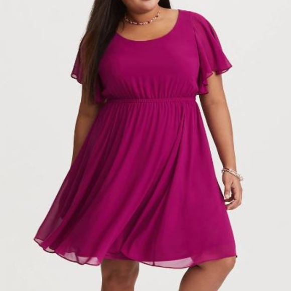 torrid Dresses & Skirts - Dark Magenta Torrid Chiffon Dress